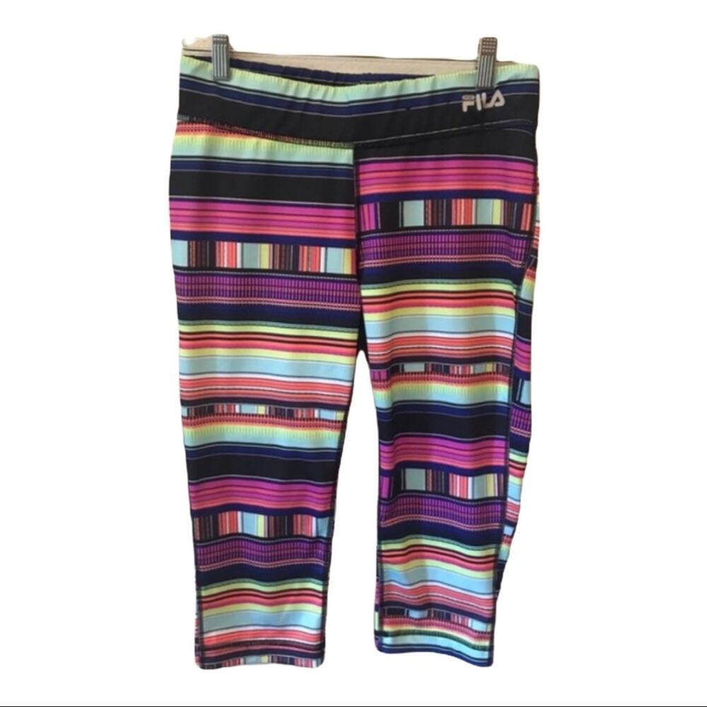 Fila Running Capri Workout Leggings Striped